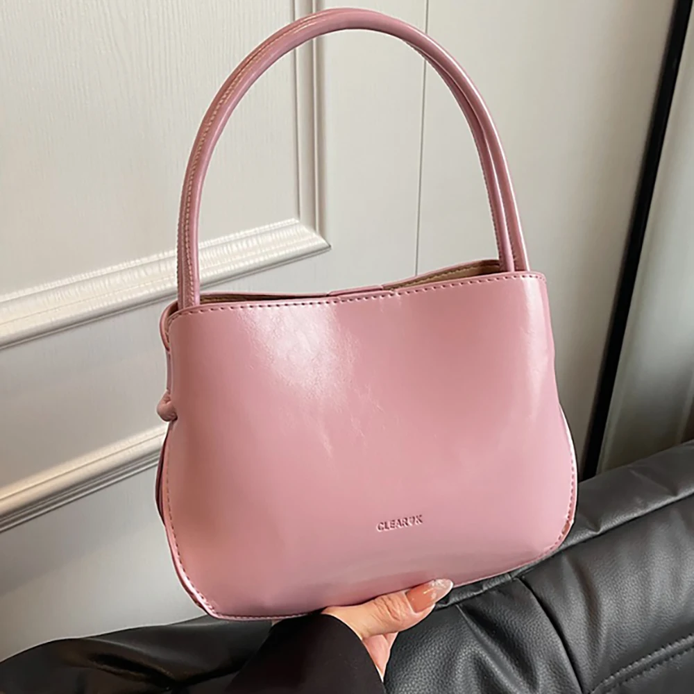 

Fashion Women Handbags 2025 New Office Lady Simple Underarm Bag Korean Style Solid Color Bucket Single Shoulder Bags