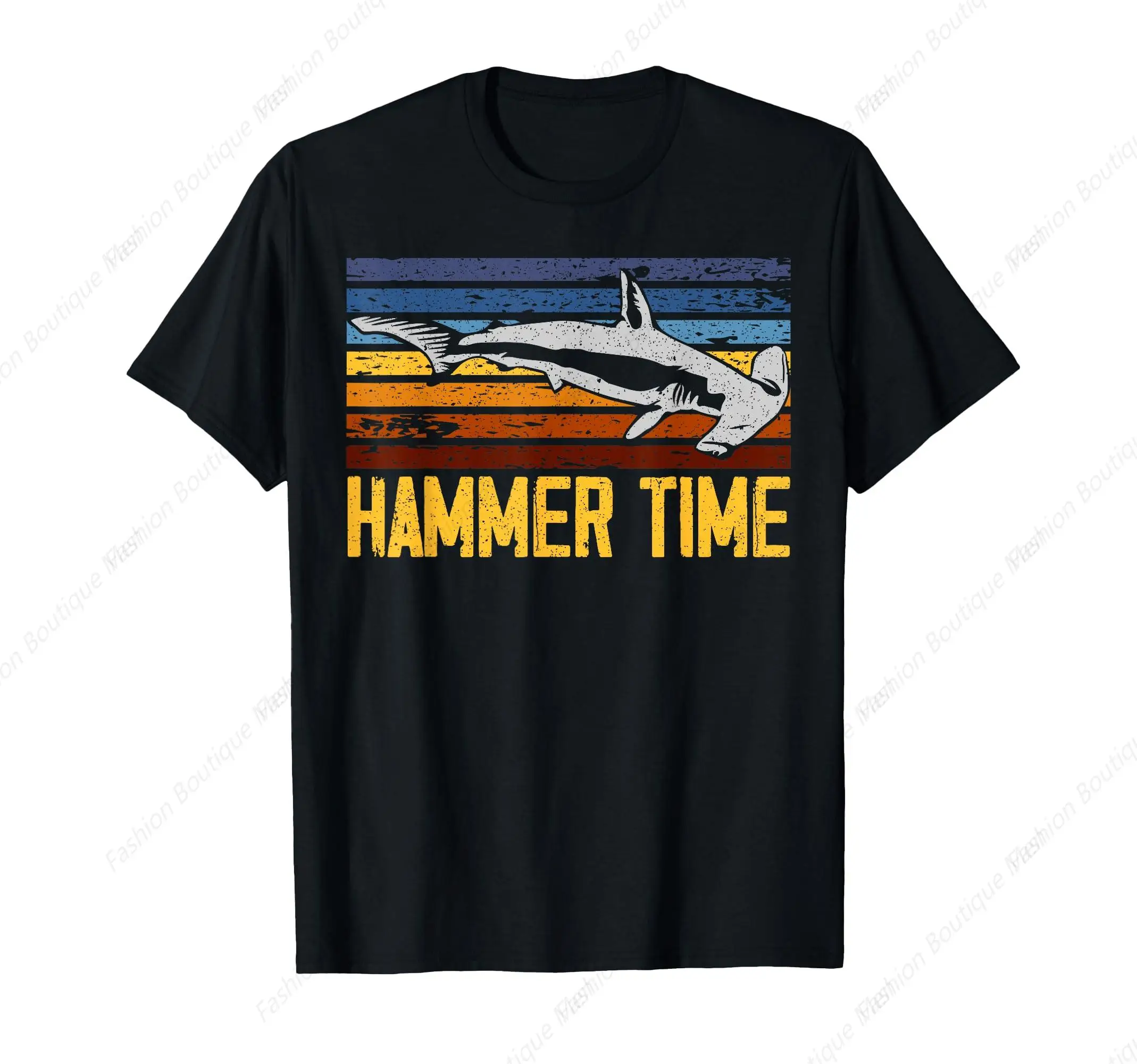 Funny Hammer Time Hammerhead Shark Marine Biology Animal T-Shirt Cotton Shirt Street-wear Tee Shirt