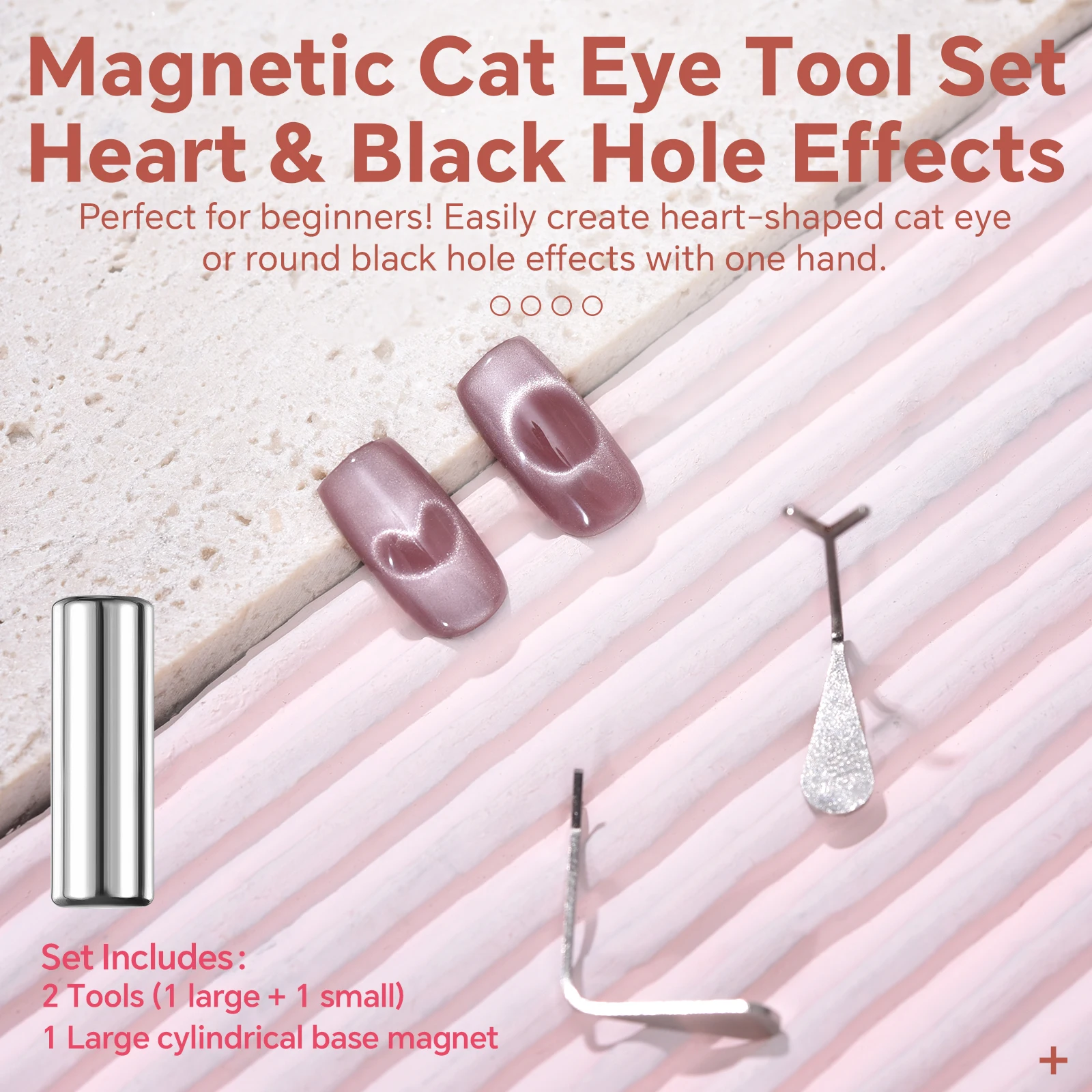 Magnetic Cat Eye Magnets Tool Nail Art Set Iron Wire Heart-Shaped DIY Tools KADS Y-Shape Silver Color Cat Eye Magnet