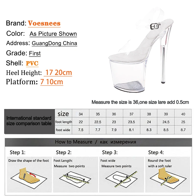 Crystal Show Stripper Heels 17 20cm Clear Shoes Women 2023 New Platform High Heels Sandals Female Transparent Sexy Open Toe Shoe