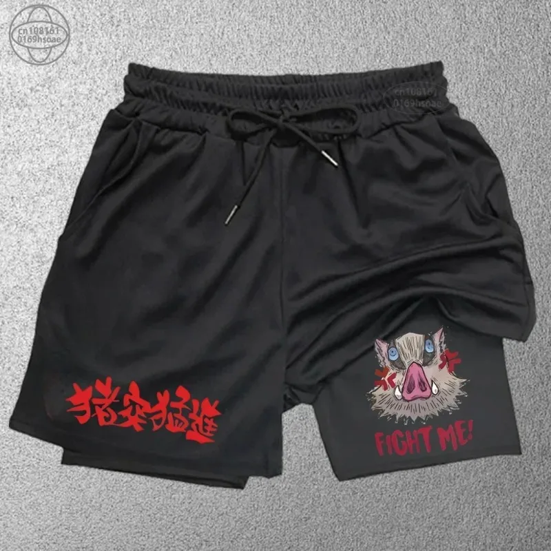 Trendy Printed Sports Shorts Men'Fitness 2in1 Shorts Double-layer Beach Pants Outdoor Training Running Shorts SweatpantsWorkout view 4