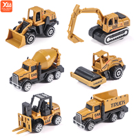 6pcs/set Alloy Engineering Truck Car Classic Construction Model Vehicle Loader Tractor Excavator Educational Toys For Kid Gifts