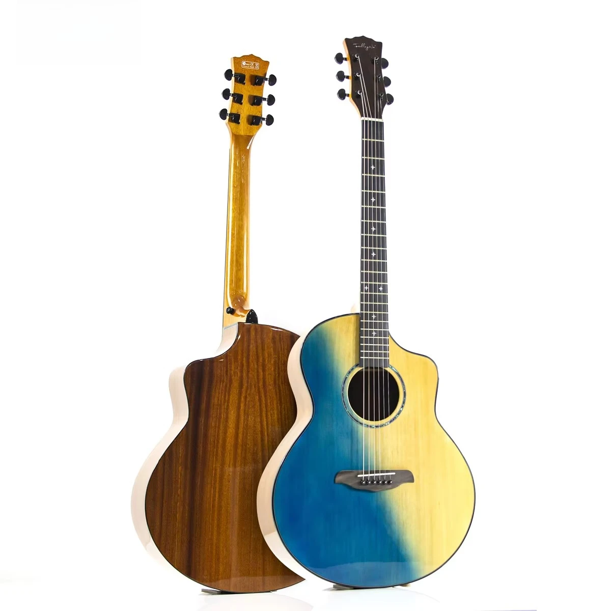 

Высокое качество 36/40/41-дюймовая акустическая гитара из ели и морского массива дерева в народном стиле Qlossy