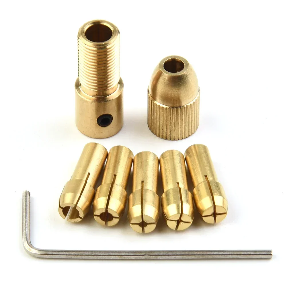 

7pcs/Set 0.5 /1.0/ 1.5/ 2.5/ 3.0mm Mini Drill Chuck Collet Set For Electric Motor Shaft Drill Bit Tool Drill Chuck Adapter