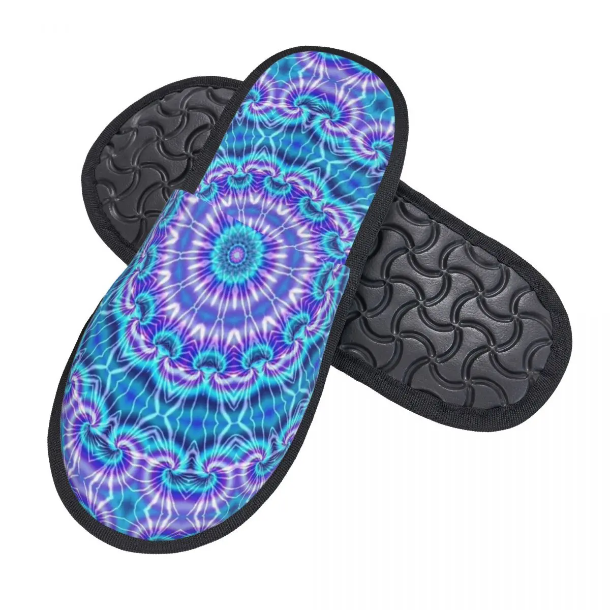 Purple Circle Tie Dye Comfy Scuff Memory Foam Slippers Women Traditional Dyeing Art Hotel House Shoes