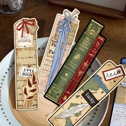 30pcs Irregular Vintage Reading Theme Bookmark Reading Pages Books Annotated DIY Decorative Gifts Cartoon Aesthetic Bookmarks