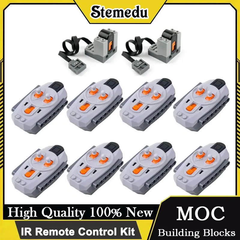 IR Remote Control Kit for DIY Car/Train Models Speed Adjustable Wireless Controller + Receiver Motor Legoeds-Compatible