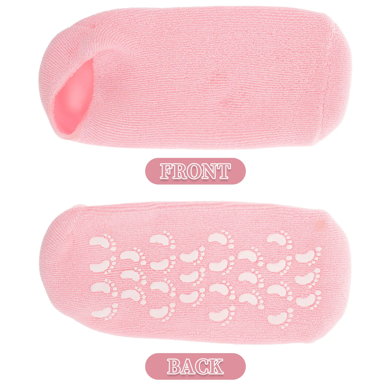 1Pairs Silicone Moisture Socks for Feet Hydrating Cracked Heel Repair Softening Foot Care Gel Dot Non Slip Cotton Yarn Foot Spa