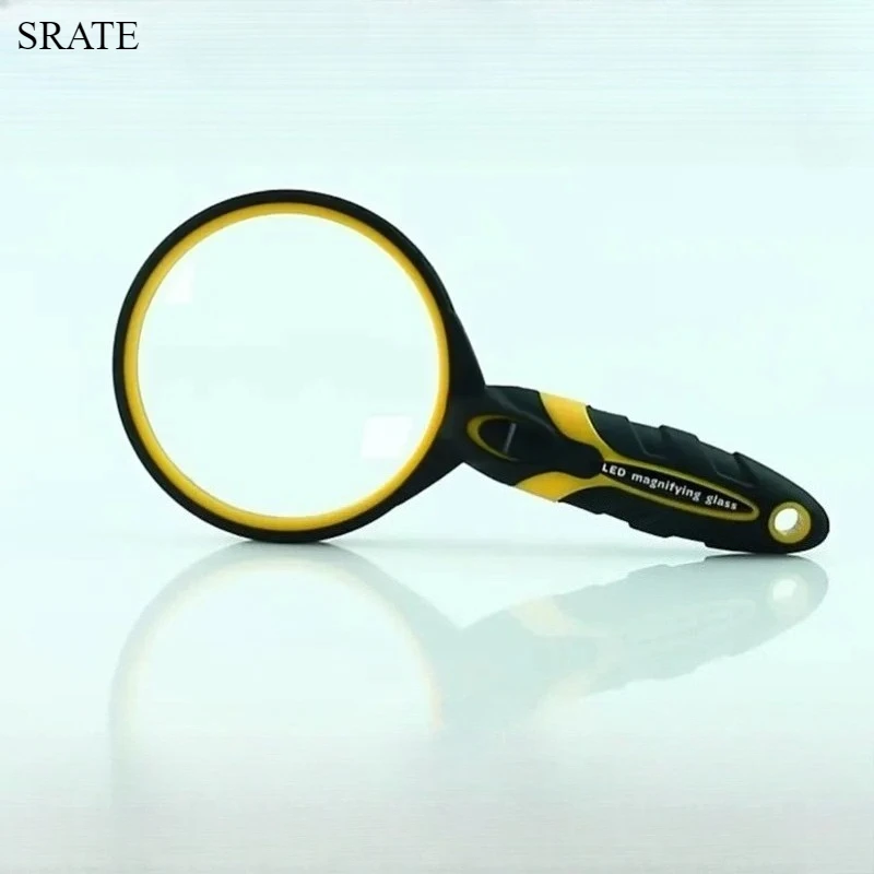 يده 5x التكبير البصري المطاط مقاومة للصدمات قبضة شاشة الهاتف المكبر نظارات مكبرة مع أضواء LED العدسة #1