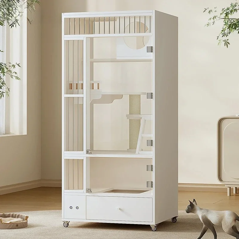 

does not occupy a small apartment solid wood household indoor integrated cat house cage