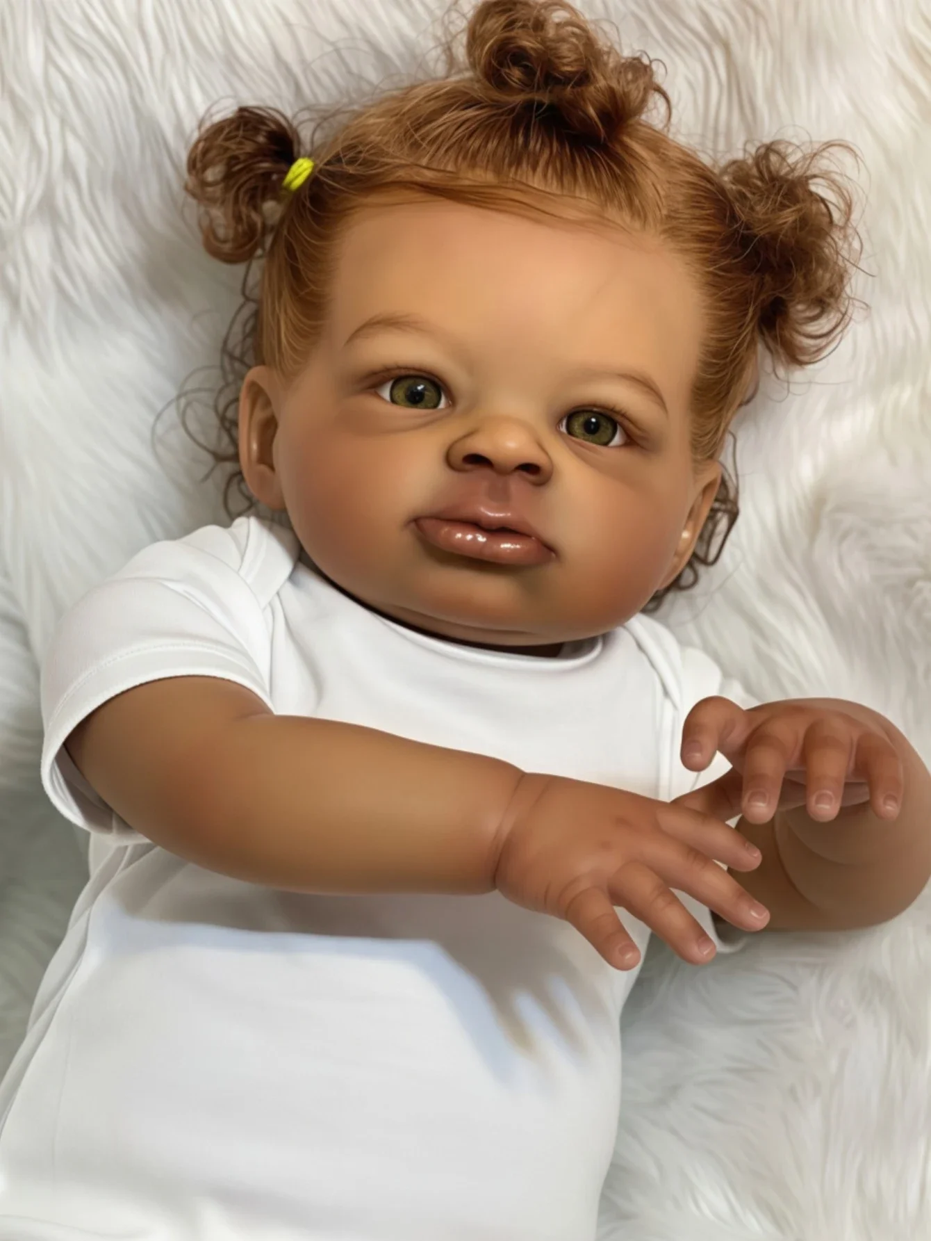 リスベッコ 20インチ リアルな黒人リボーンベビードール - アフリカ系アメリカ人ソフトクロスボディドール - 誕生日プレゼント/クリスマスプレゼント