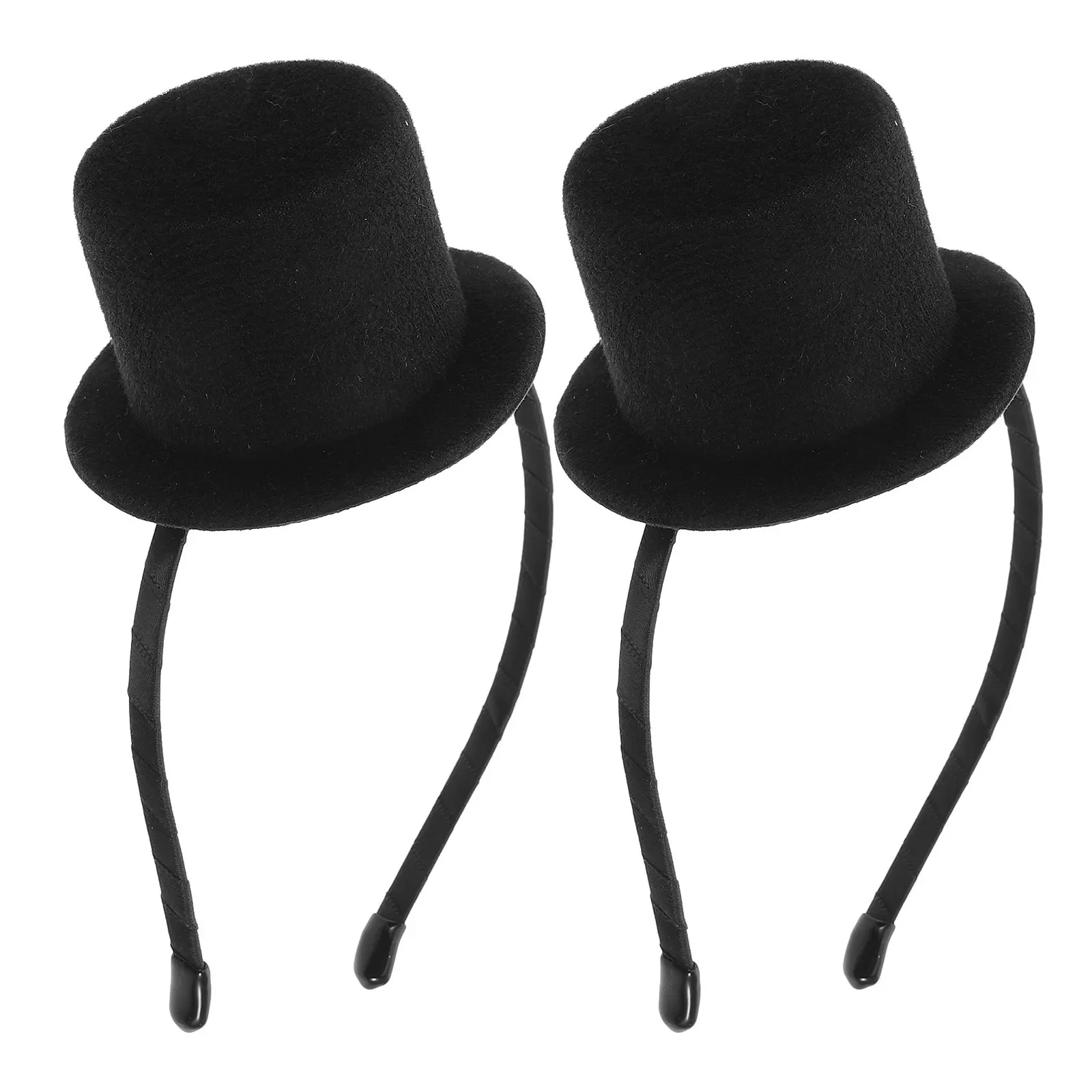 

2Pcs Party Hat Headband Mini Top Hat Victorian Style Halloween Costume Birthday Cosplay Wedding Accessory Women's Fascinator