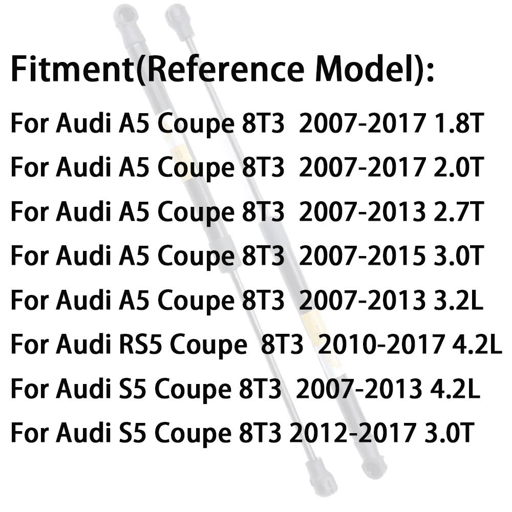 Immagine 7: 2 Pezzi Ammortizzatori a Gas per Portellone Posteriore Audi A5 RS5 S5 Coupé 8T3 2007-2017 8T0827919, Barre di Sollevamento per Bagagliaio, Accessori 36cm