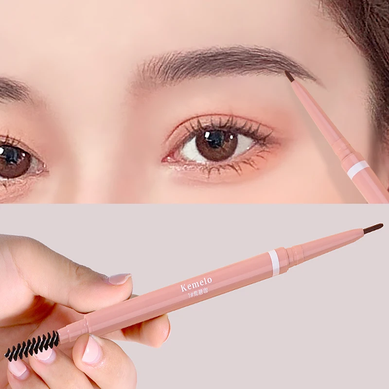 1.5mm Ultra Fine Double-Ended Eyebrow Pencil Automatic Rotating Natural Waterproof Long Lasting Professional Eyebrow Pen Makeup