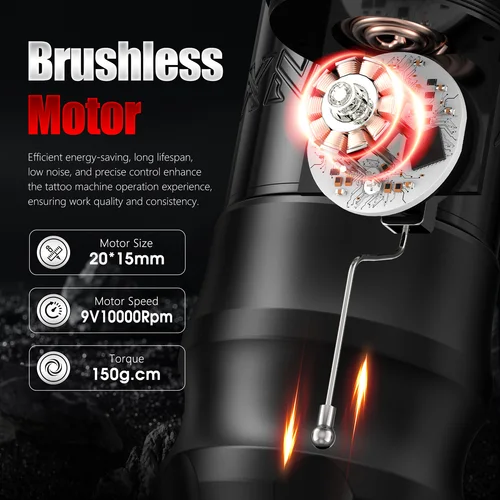 Imagen 2 del producto Máquina de tatuaje inalámbrica con garras XNET, pluma rotativa con potente Motor sin escobillas con carrera Extra de 3,5/4,5/5mm para artistas de tatuajes