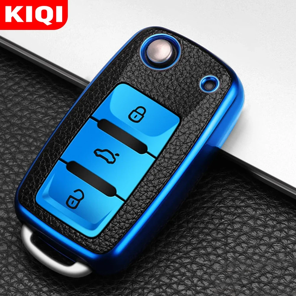 Key Case for Volkswagen VW Polo Tiguan Jetta Passat B5 B6 B7 Golf Beetle Bora for Skoda Octavia Key Cover Shell