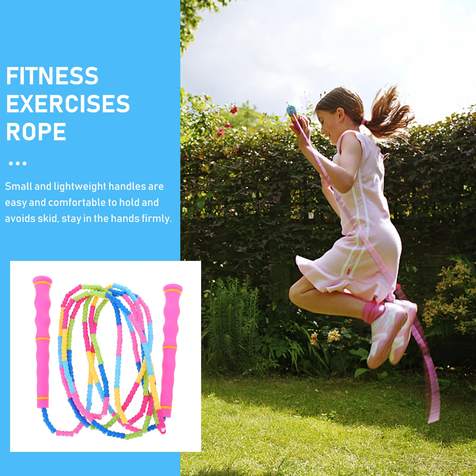 1Pcs Bamboo Style Skipping Rope Heavy Duty Tpu Construction Comfort Grip Handle Portable Adjustable Jump Rope for Home Gym