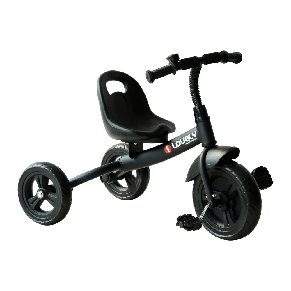 

Discover Joyful Rides: Qaba 3 - Wheel Black Toddler Tricycle for Indoor/Outdoor Use with Bell