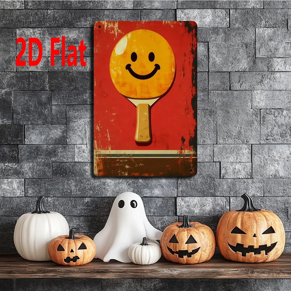 CIFBUY Modern 2D Flat Aluminum Wall Art 8x12in Waterproof Ping Pong Paddle Sign For Gym Study Room Home Wall Decor Gift