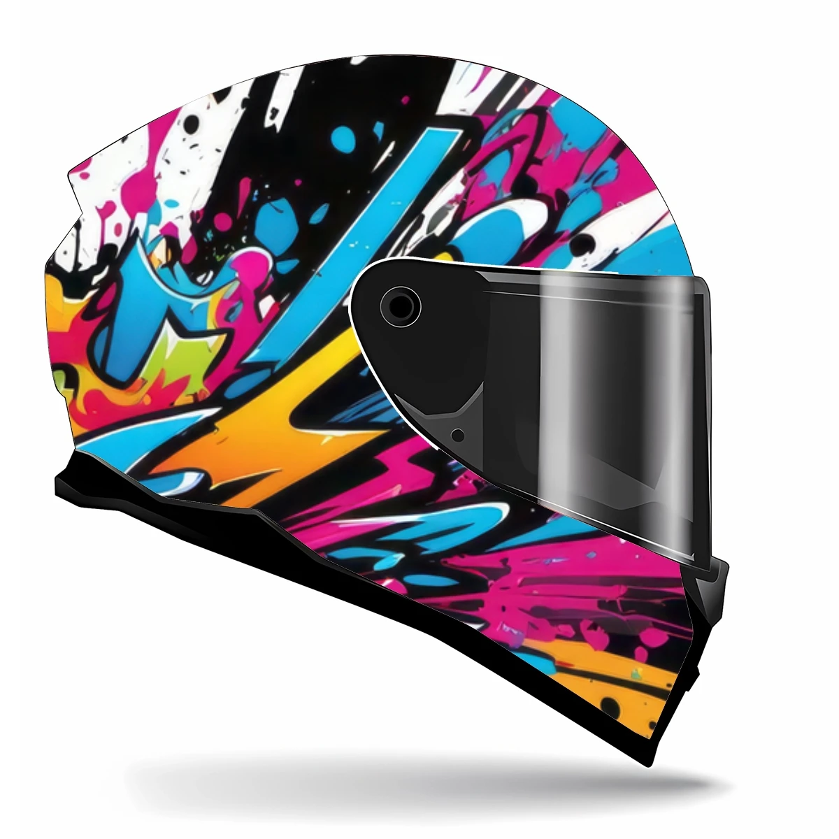 Street Art Graffiti Style Full Helmet Wrap Sticker Motorcycle Helmet Racing Graphic Decal Vinyl Wrap Helmet Decor Sticker