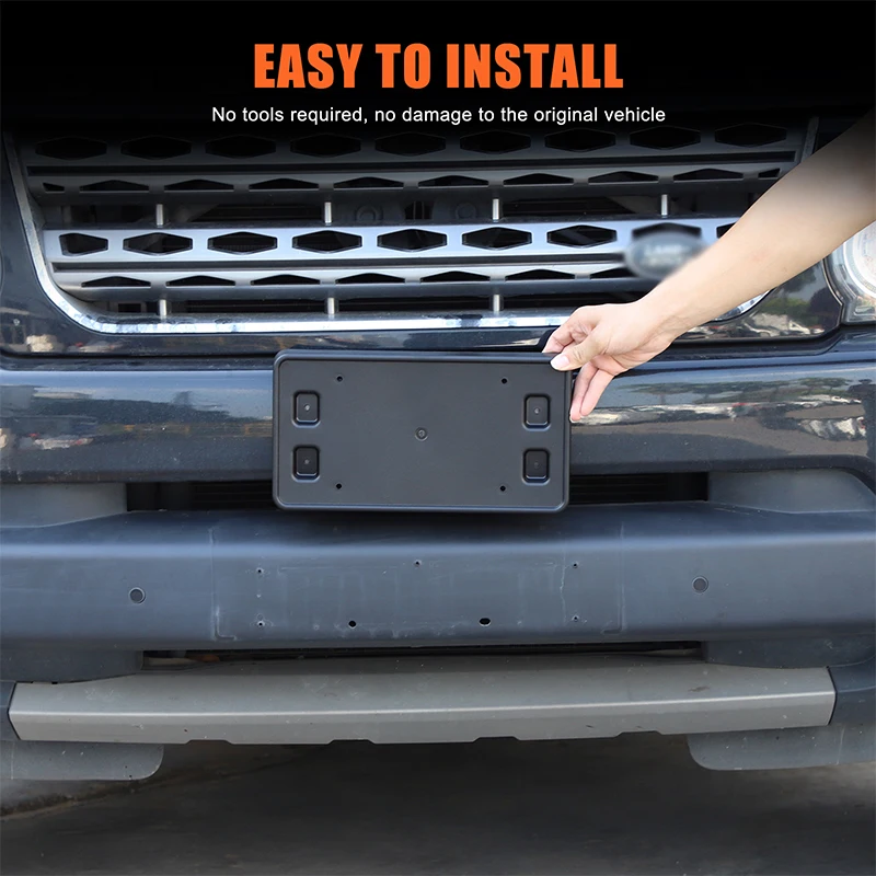 

1piece set ABS black For Land Rover Discovery 4 LR4 2010-2016 car front bumper license plate bracket modification accessories