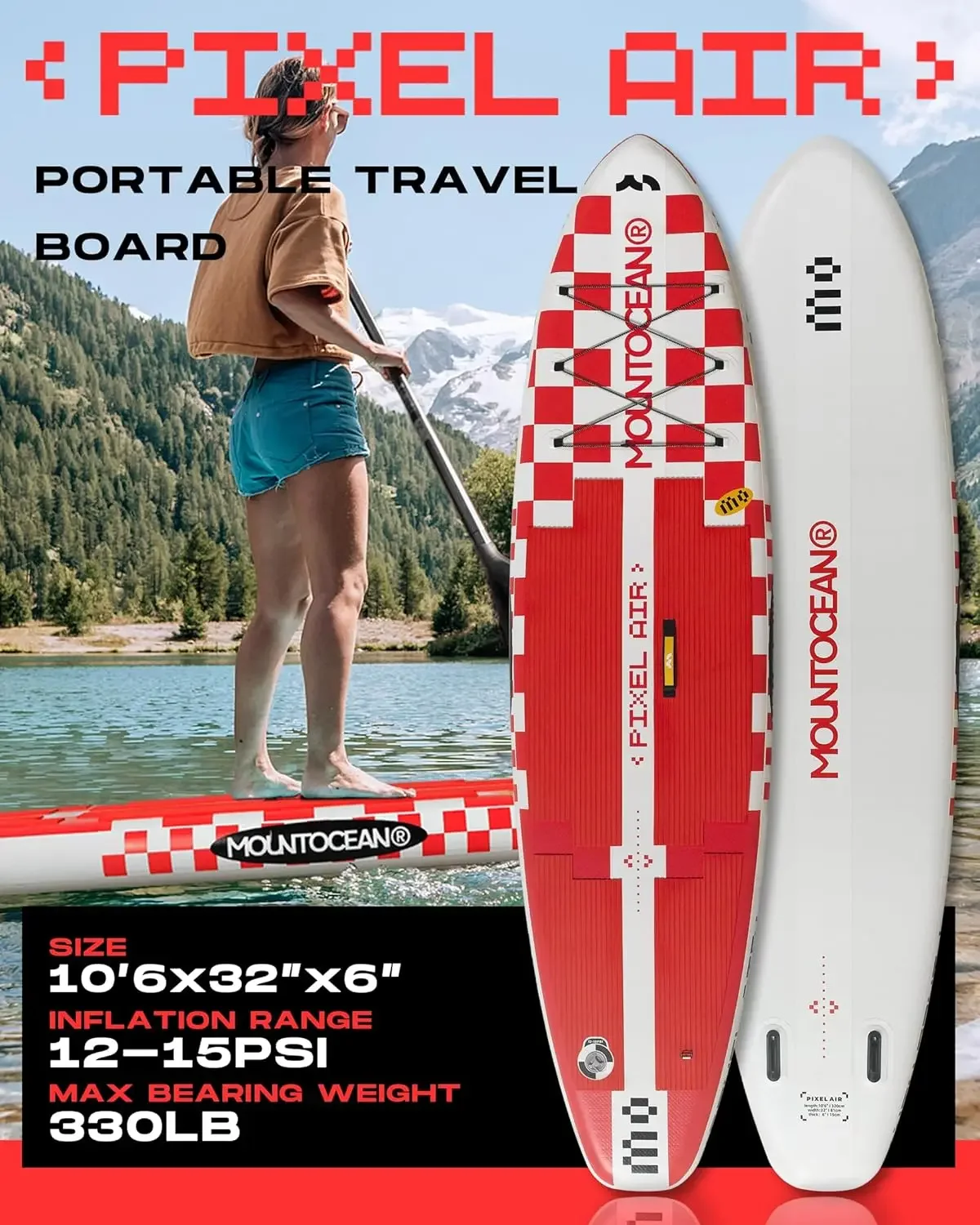 Up Paddle Board Inflatable Light Weight Compact Travel ISUP Board with Full Set Accessories,4 Piece AD Paddle,Small