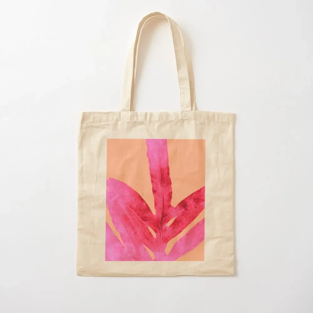 

Peach Tropical Fern Tote Bag personalized tote bag supermarket folding bag