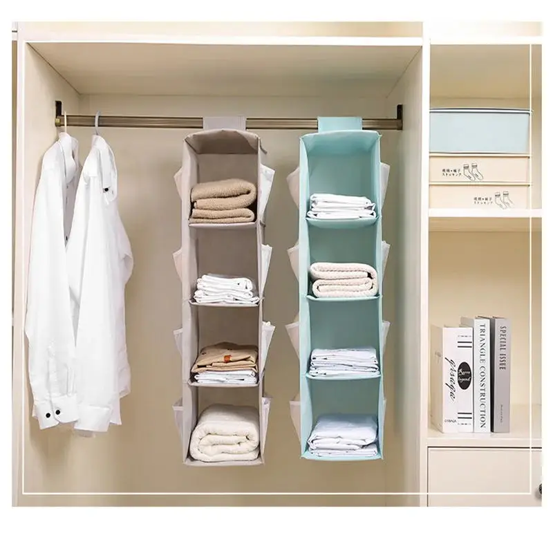 Hanging Wardrobe Organizer, Foldable Bedroom Organizer for Bras, Underwear, Socks and Accessories - Space Saving Installation