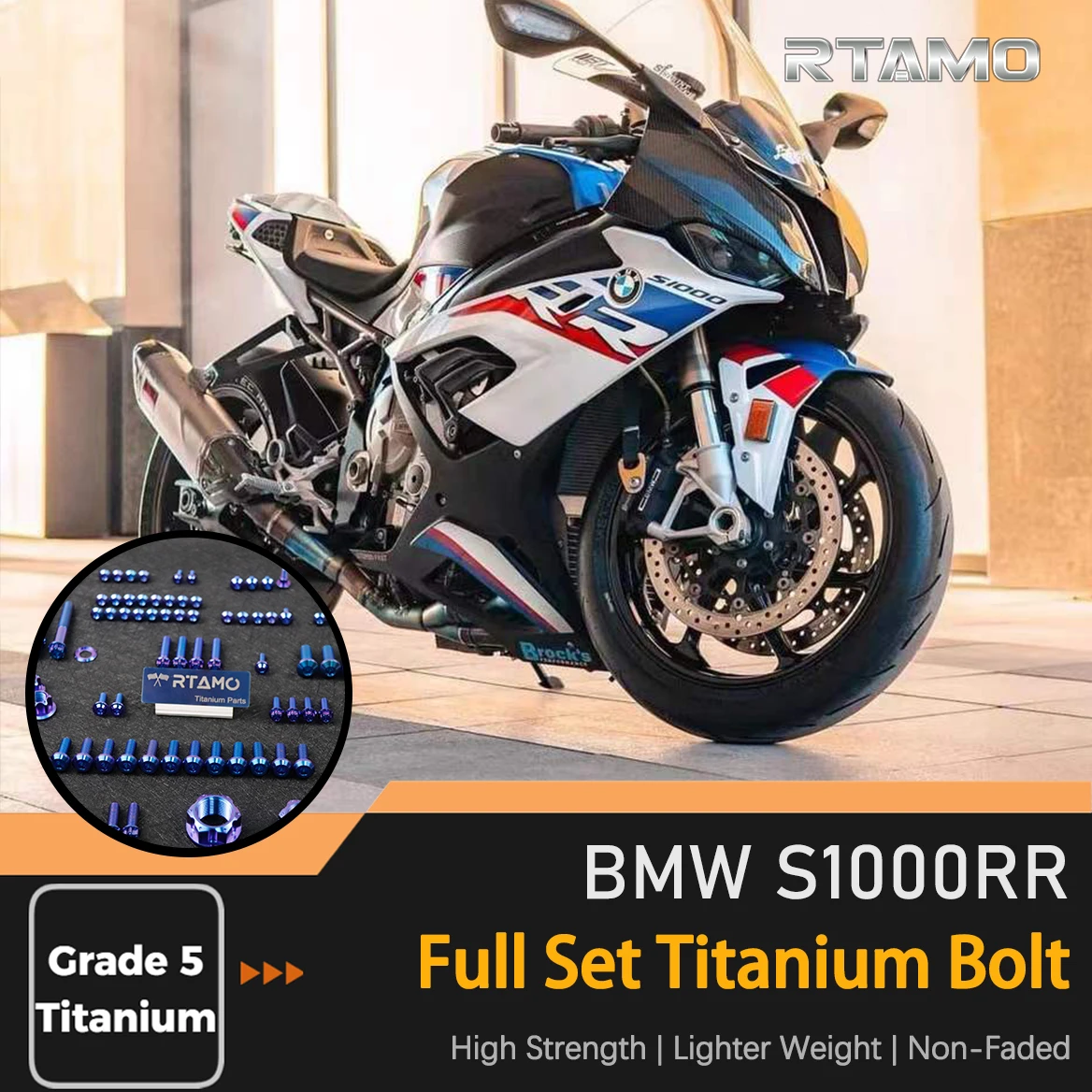 RTAMO | Titanium Alloy Gr5  Premium Motors Titanium Bolt Full Set Fit for BMW S1000rr