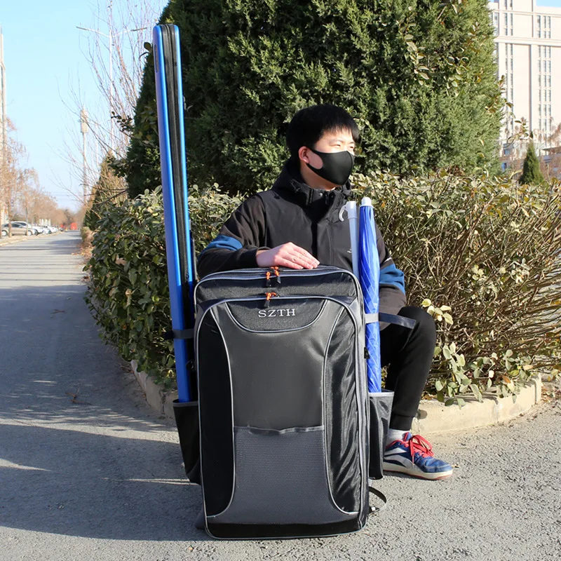 70CM 60CM Fishing Bag Waterproof Chair Rod Tackle Backpack Muti-functional Outdoor Sports Travel Camping Shoulder Bags XA937D