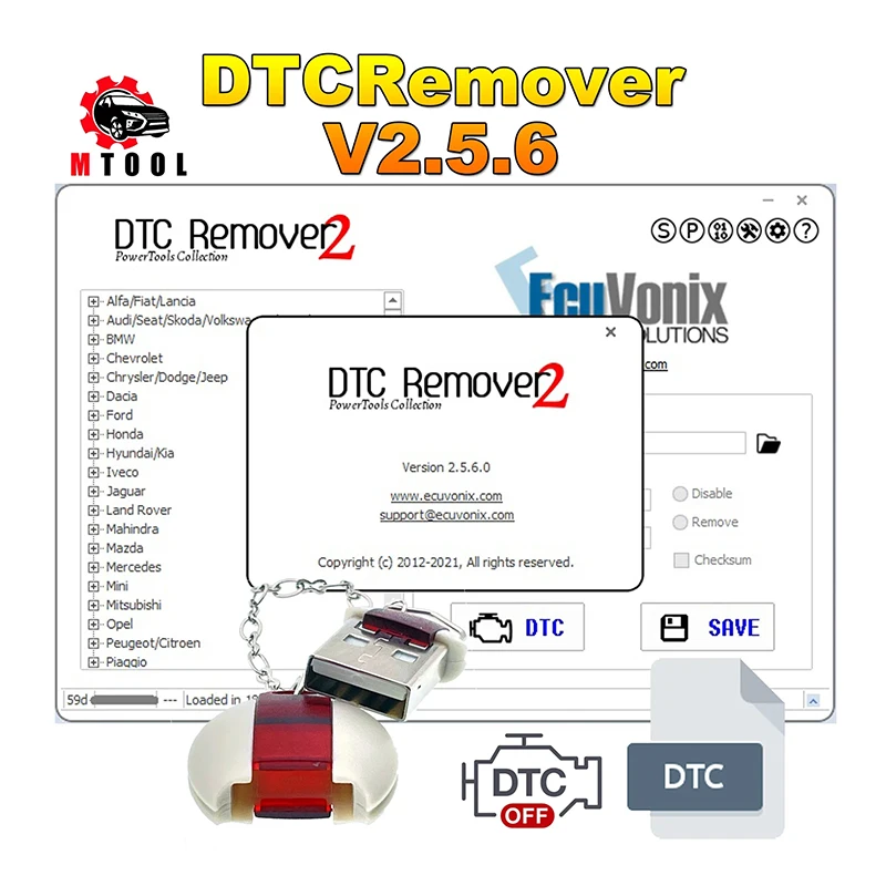 DTCRemover 2 V2.5.6 DTCRemover2 DTC Off Delete Software Remove In Different ECU Progammmer