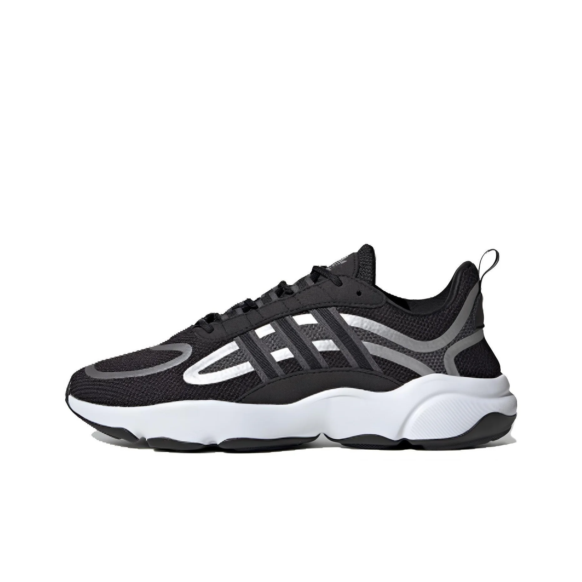 Adidas Originals Haiwee Cushioning Slip Resistant Lightweight Low top Casual Shoes Unisex Black Gray Silver EG9571