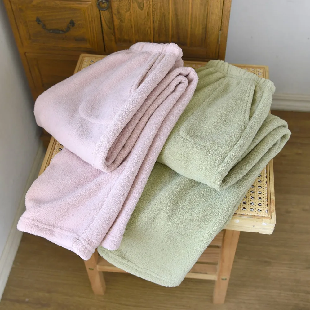 Solid Color Flannel Pajama Pants Comfortable Homewear 2026 New Winter Thick Warm Casual Soft Pajama Trousers Sleeping Pants