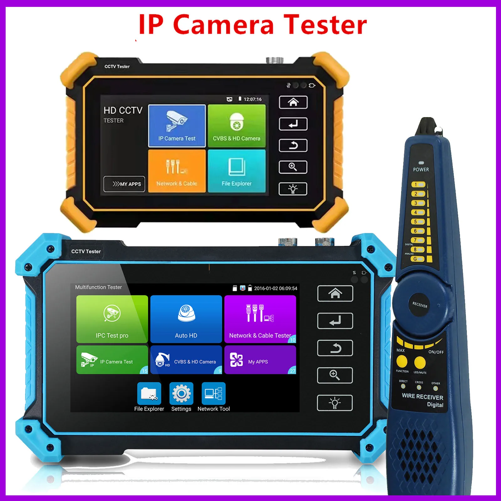 IPC Tester 8MP/AHD/CVI/TV/SDI Ipc 5200c plus/IPC-5100 CCTV Tester with HDMI VGA 5.4in CCTV Monitor IP Camera Tester CFTV Tester