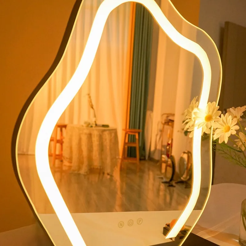Makeup with lamp dressing table dressing smart beauty mirror desktop LED cloud shape dimming