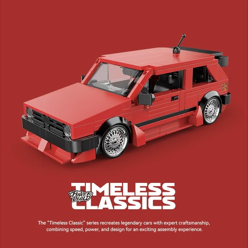 

Red Golf MK2 Car Building Blocks MOC Speed Vehicle Model Bricks High Tech Ideas Toy Kit Collection DIY Gift for Adults Hobbyists
