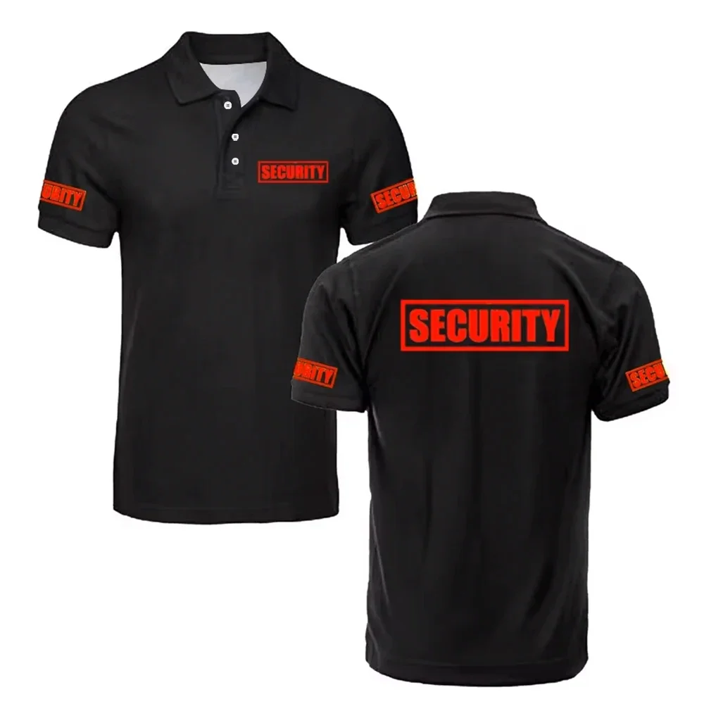 Security Department Work Uniforms Classic Black And White POLO Shirt Bodyguard Doorman Security Manager Work Clothes Purchase