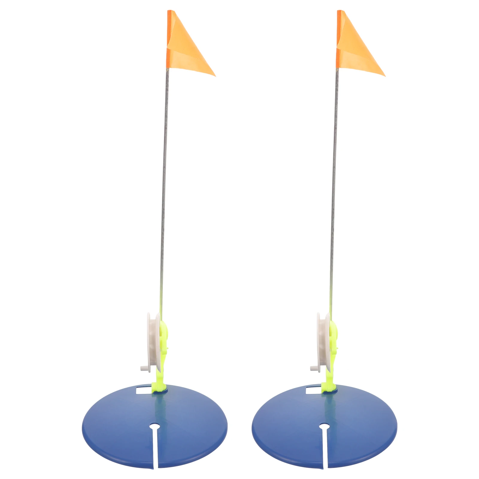 

2pcs Ice Fishing Flag Portable ABS Plastic Tip-up Anglers Banner Fluorescent Yellow Winter Outdoors Removable Durable