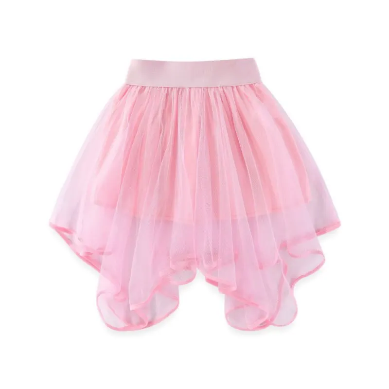 Summer Kid Girls Irregular Half Skirt Girls Tulle Skirts A-Line Mesh Skirt Long Tutu Skirts Dress For Toddler Girls