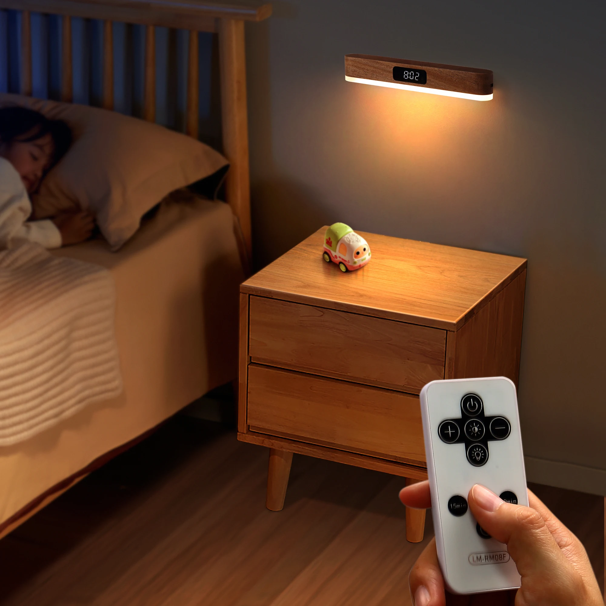 New Arrival LED Magnetic Wall Light Dimmable USB Rechargeable Clock Wall Lamp with Remote Control Dropshipping Sourcing