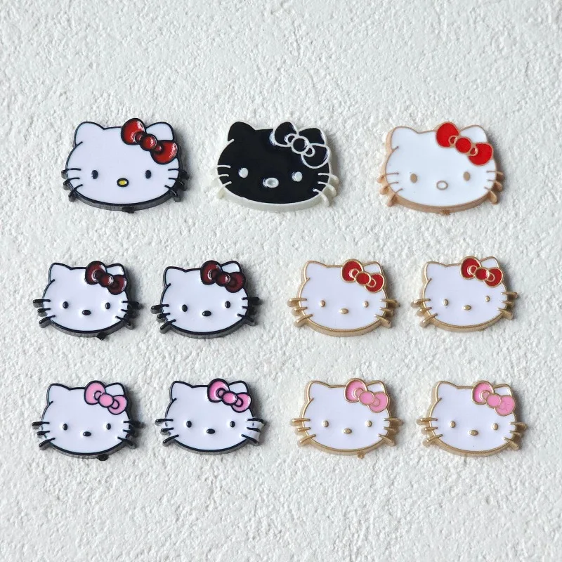 

10pcs Hello Kitty Accessories Cute Cartoon Girl Phone Case Hair Clip Water Cup Shoes DIY Decorative Toy Materials Gift Wholesale