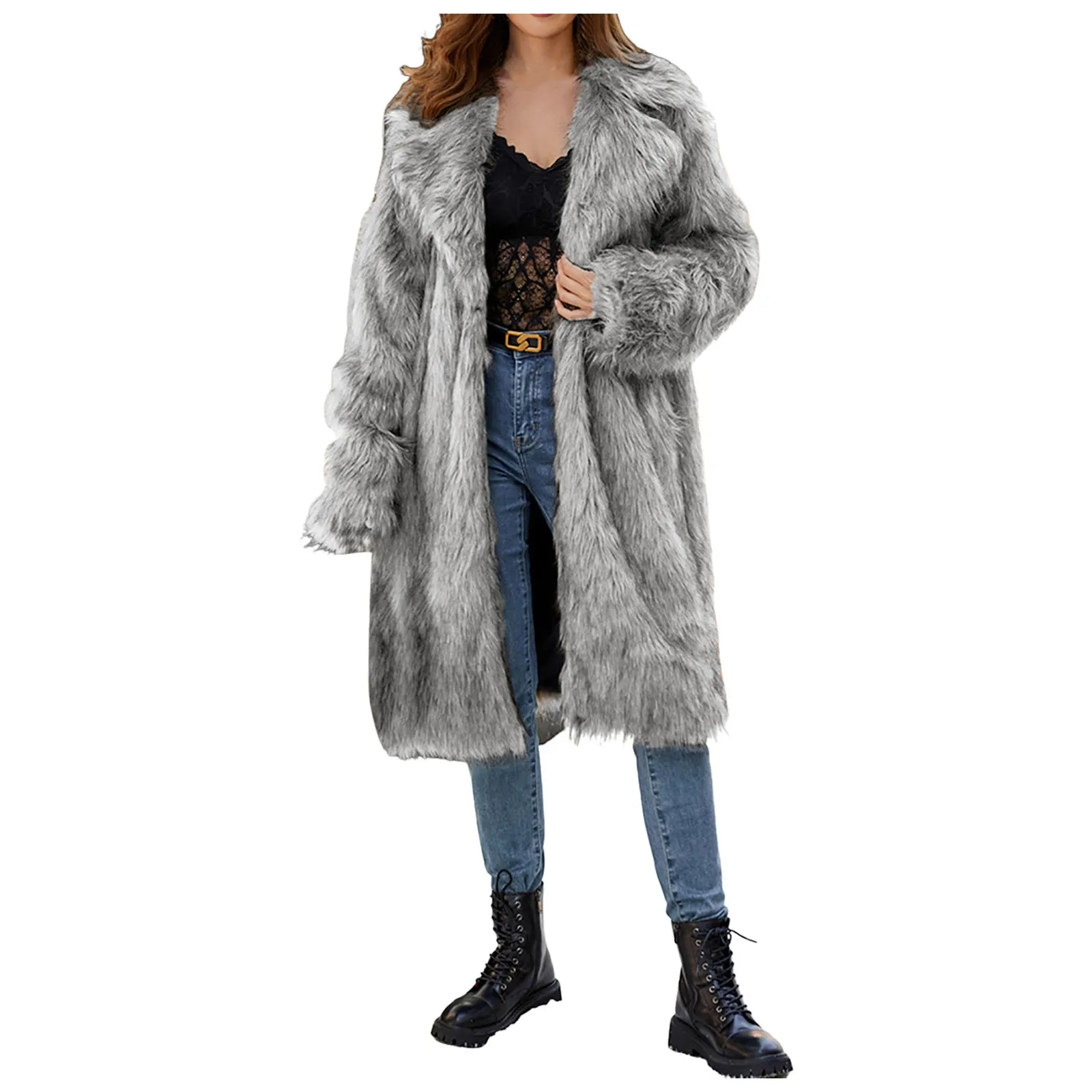 Women'S Fur Lapel Coat Autumn And Winter New Imitation Fox Fur Long Faux Fur Coat Women Casual Jackets For Women Overcoat