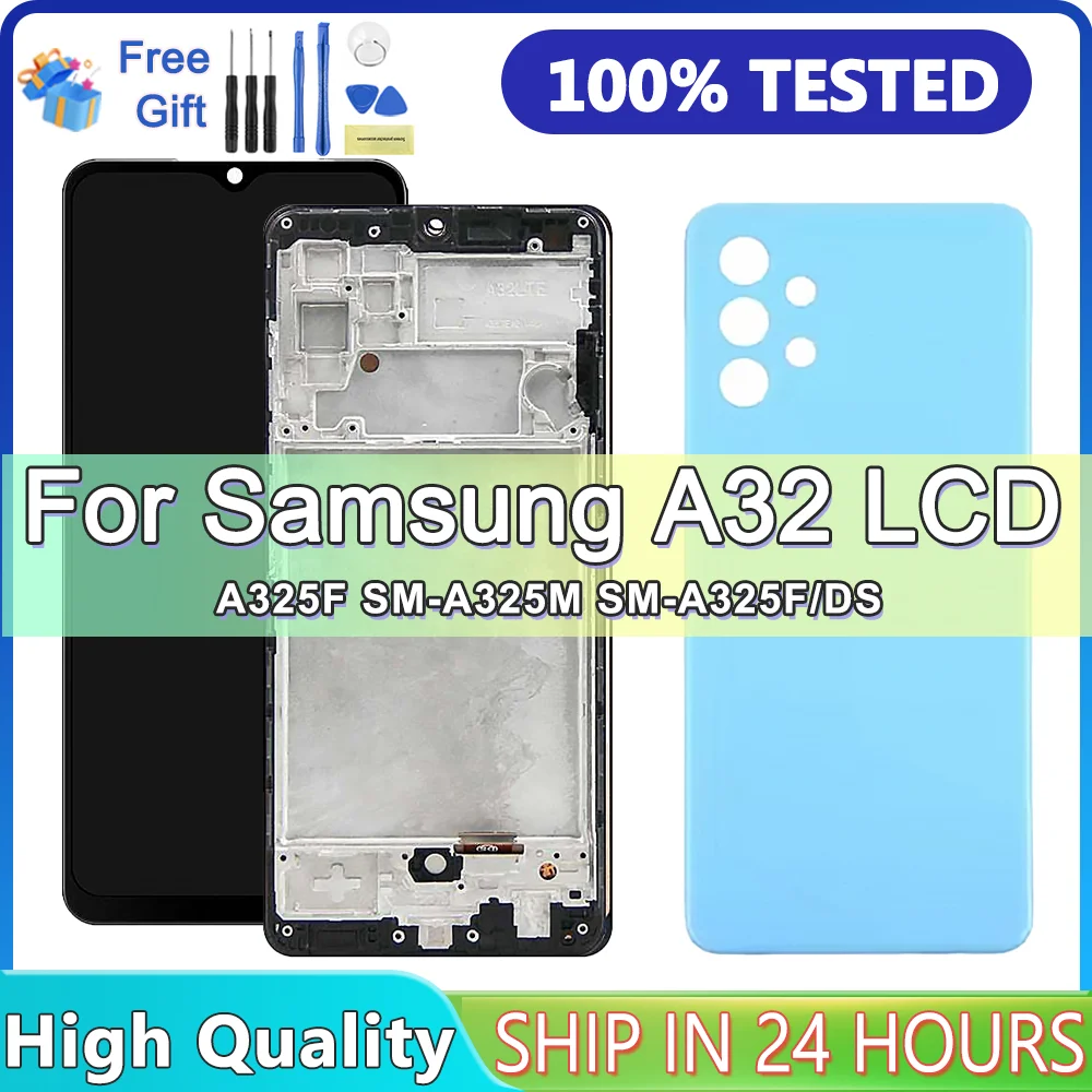 

100% протестированный для Samsung A32 4G A325 A325F SM-A325M/DS ЖК-дисплей, сенсорный экран, дигитайзер в сборе, замена