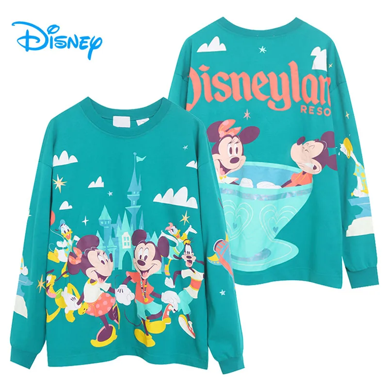 Disney World Disneyland Sweatshirt Women O Neck Pullover Tops Mickey Minnie Mouse Daisy Donald Duck Cartoon Casual Jumper Femme