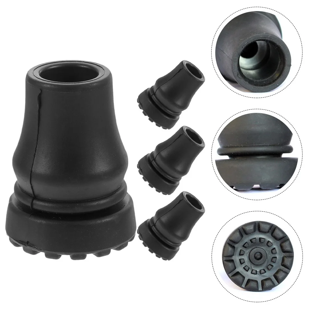 

4Pcs Rubber Cane Tips Non-Slip Walking Stick Pole Tip Replacement for Crutches Trekking Poles Anti-Skid Foot Pads Long-Lasting