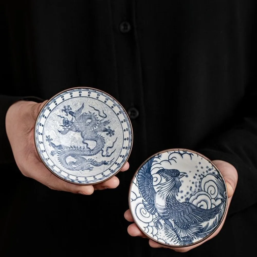 Tea Set Blue White Porcelain Cups Ceramic Kung Fu Small Bowls 10PCS Chinese Ceremony Gift Box Teaware Aesthetic