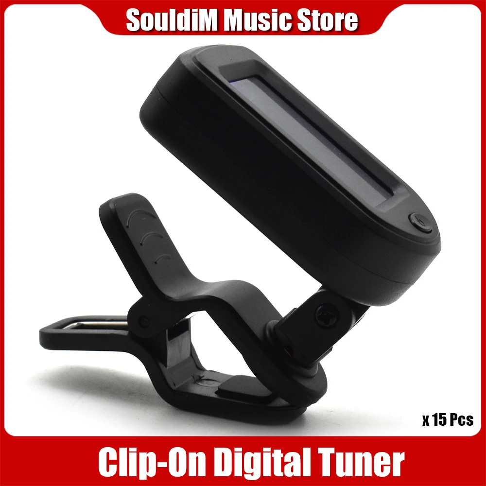 

15Set Clip-on 360 Degree Rotatable Sensitive Guitar Tuner Bass Violin Ukuele Chromatic Tuner Universal Guitarra Accessories