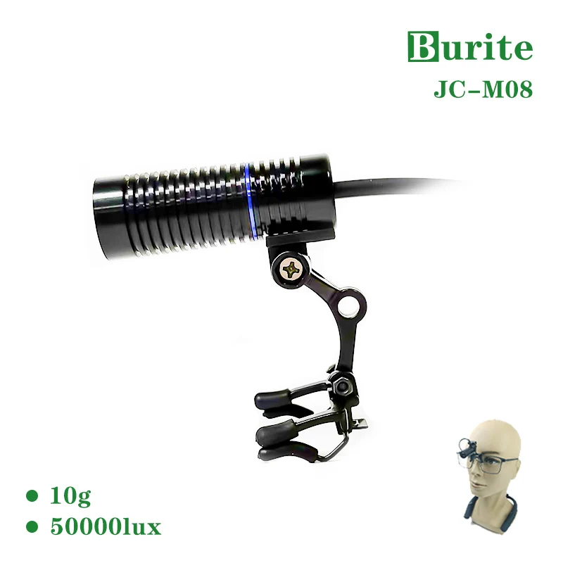 

Burite 3W Dental LED Clip-on Headlight(JC-08) The highlight focus spot Lamp With Battery USB interface dental surgical loupes