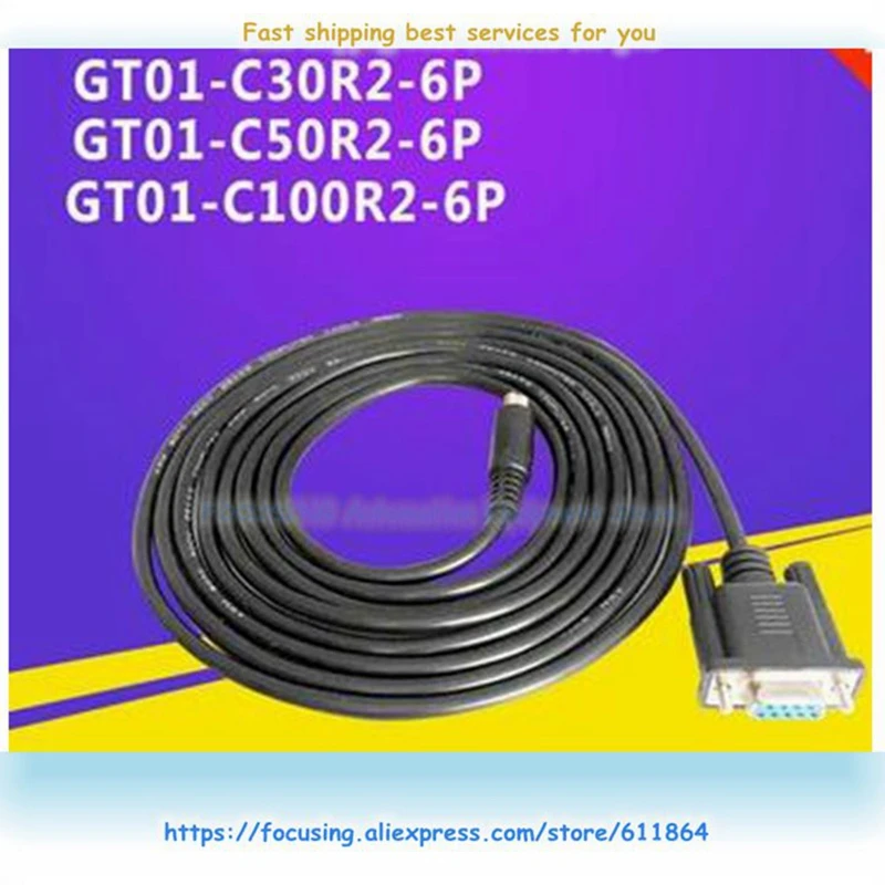 New Gt11 Gt15 Touch Screen Programming Cable GT01-C30R2-6P 3M GT01-C50R2-6P 5M GT01-C100R2-6P 10M