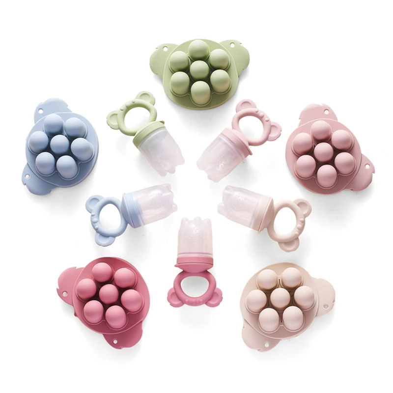 Koala Design Fruit Feeder Set Breast Milk Freezer Tray Food Soup BPA Free Silicone Vegetable Feeder Nursing Toddler Teething Toy